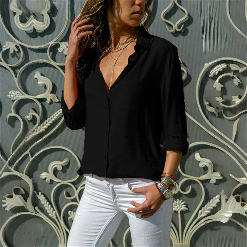 Oversized Woven Resort Shirt — Women's | Relaxed Open Fit | Holiday Essential
