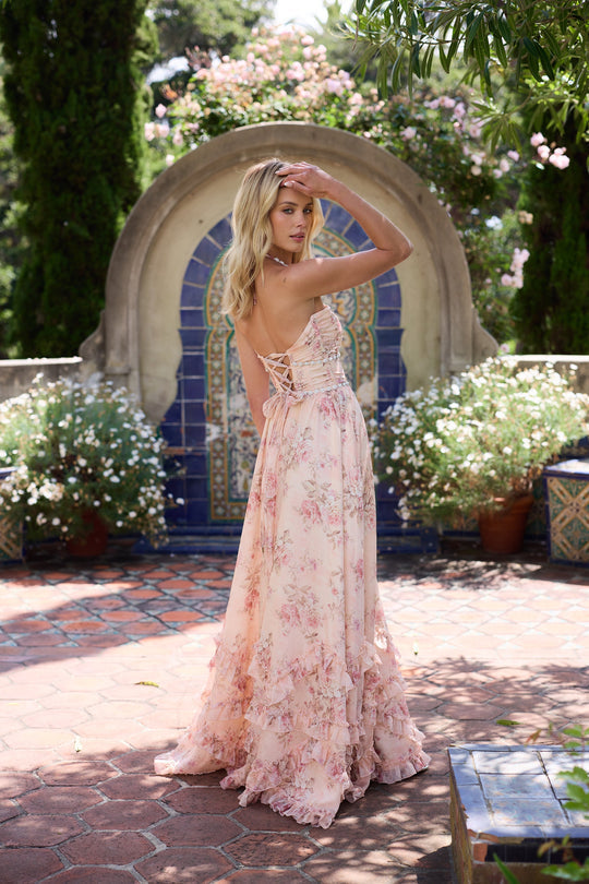 Alexa — The Scarlette Peach Tapestry-Print Woven Dress | Statement Silhouette | Bold & Beautiful