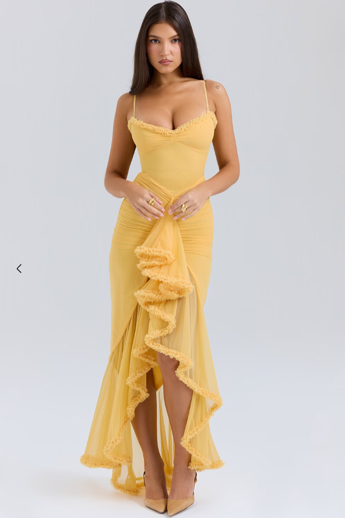 Alexandra — Lace Ruched Midi Dress | Fitted Silhouette | Feminine Evening