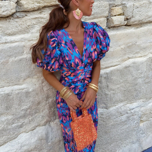 Aria — Printed Woven Midi Dress | Playful Pattern | Easy Everyday Wear