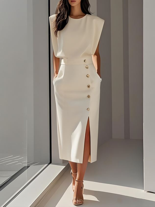 Aspen — Relaxed Woven Midi Dress | Easy Silhouette | Effortless Everyday