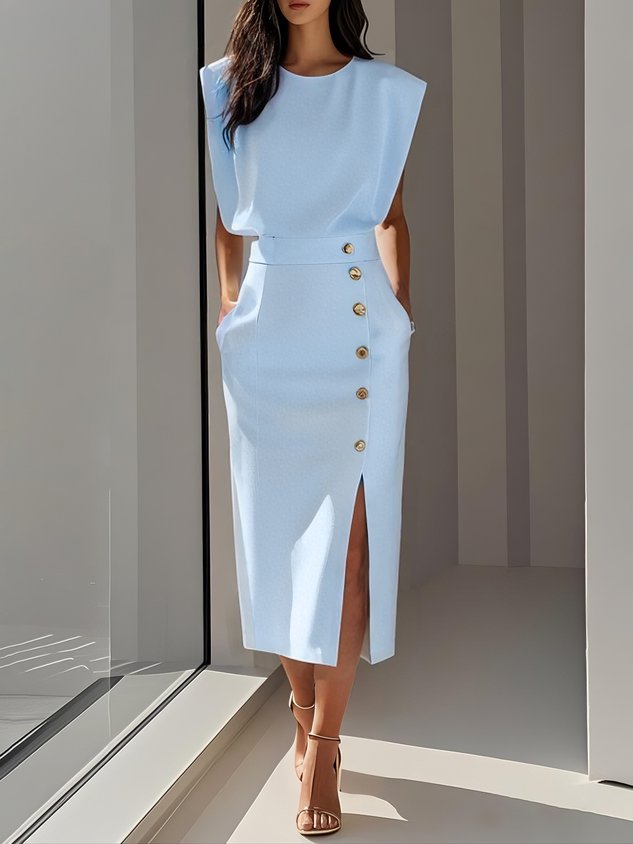 Aspen — Relaxed Woven Midi Dress | Easy Silhouette | Effortless Everyday