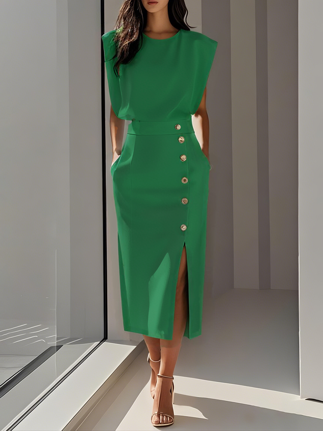 Aspen — Relaxed Woven Midi Dress | Easy Silhouette | Effortless Everyday