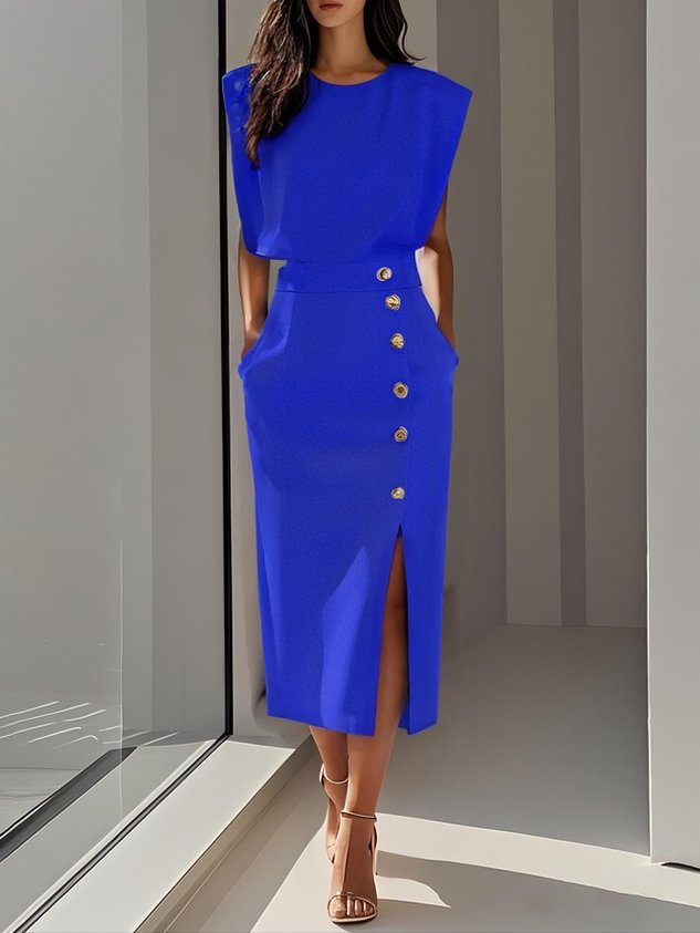 Aspen — Relaxed Woven Midi Dress | Easy Silhouette | Effortless Everyday