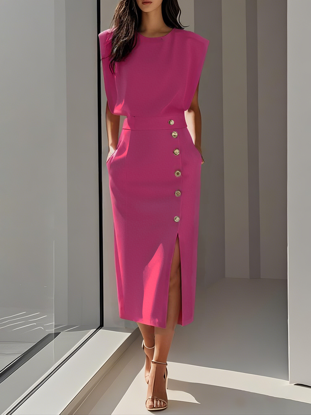 Aspen — Relaxed Woven Midi Dress | Easy Silhouette | Effortless Everyday