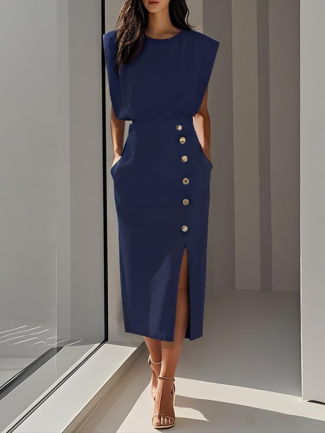 Aspen — Relaxed Woven Midi Dress | Easy Silhouette | Effortless Everyday