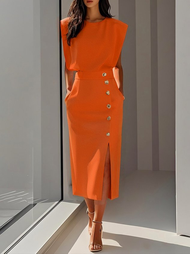 Aspen — Relaxed Woven Midi Dress | Easy Silhouette | Effortless Everyday