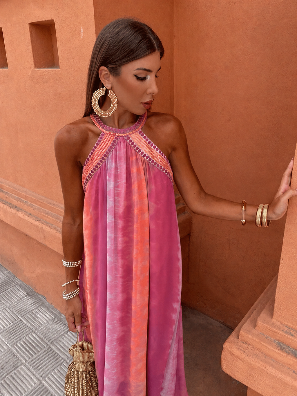 Aster — Ombré Chiffon Maxi Dress | Gradient Dip-Dye | Summer Statement