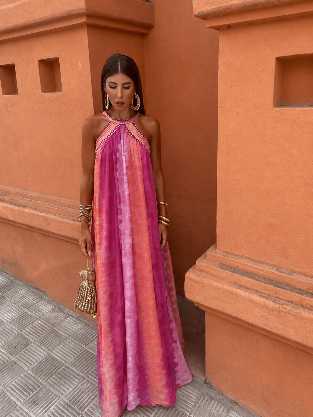 Aster — Ombré Chiffon Maxi Dress | Gradient Dip-Dye | Summer Statement