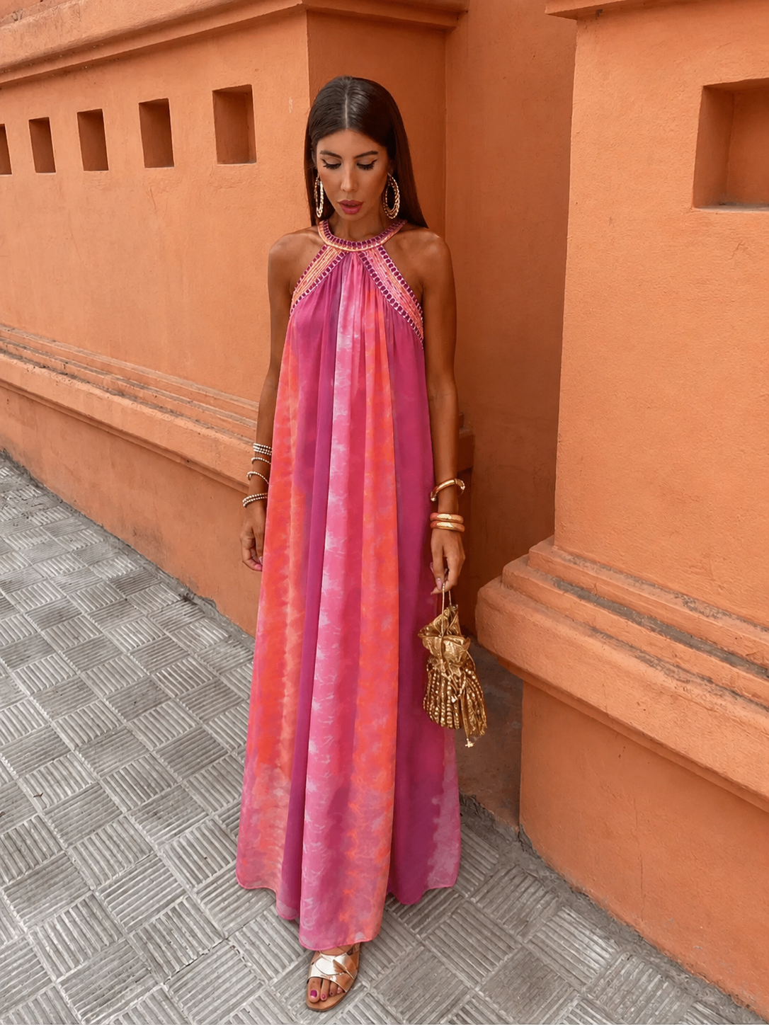 Aster — Ombré Chiffon Maxi Dress | Gradient Dip-Dye | Summer Statement