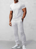 Jacquard Woven T-Shirt & Pants Set — Men's | Active Relaxed Fit | Weekend Casual