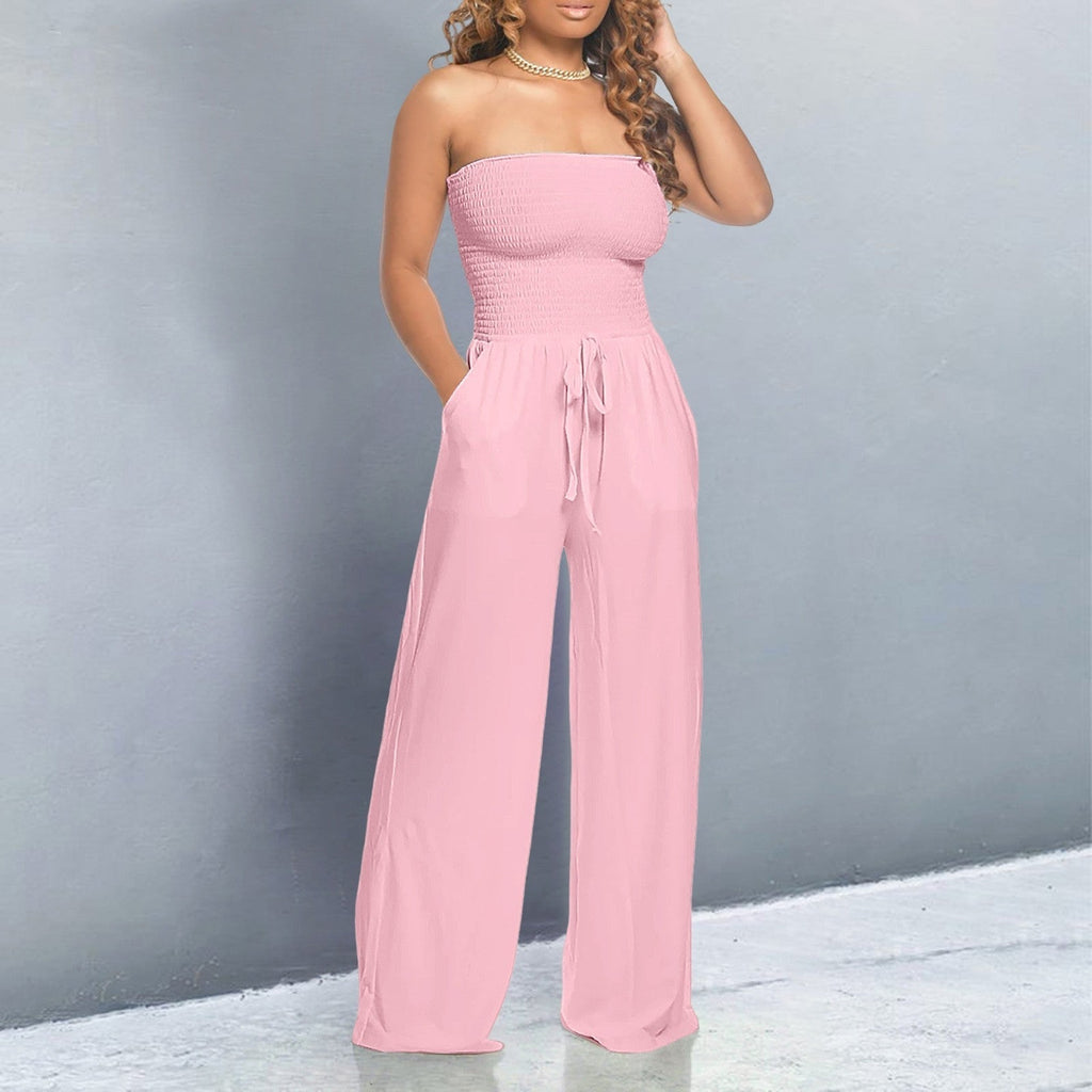 Bella — Off-Shoulder Woven Wide-Leg Jumpsuit | Relaxed Fit | Effortless Chic