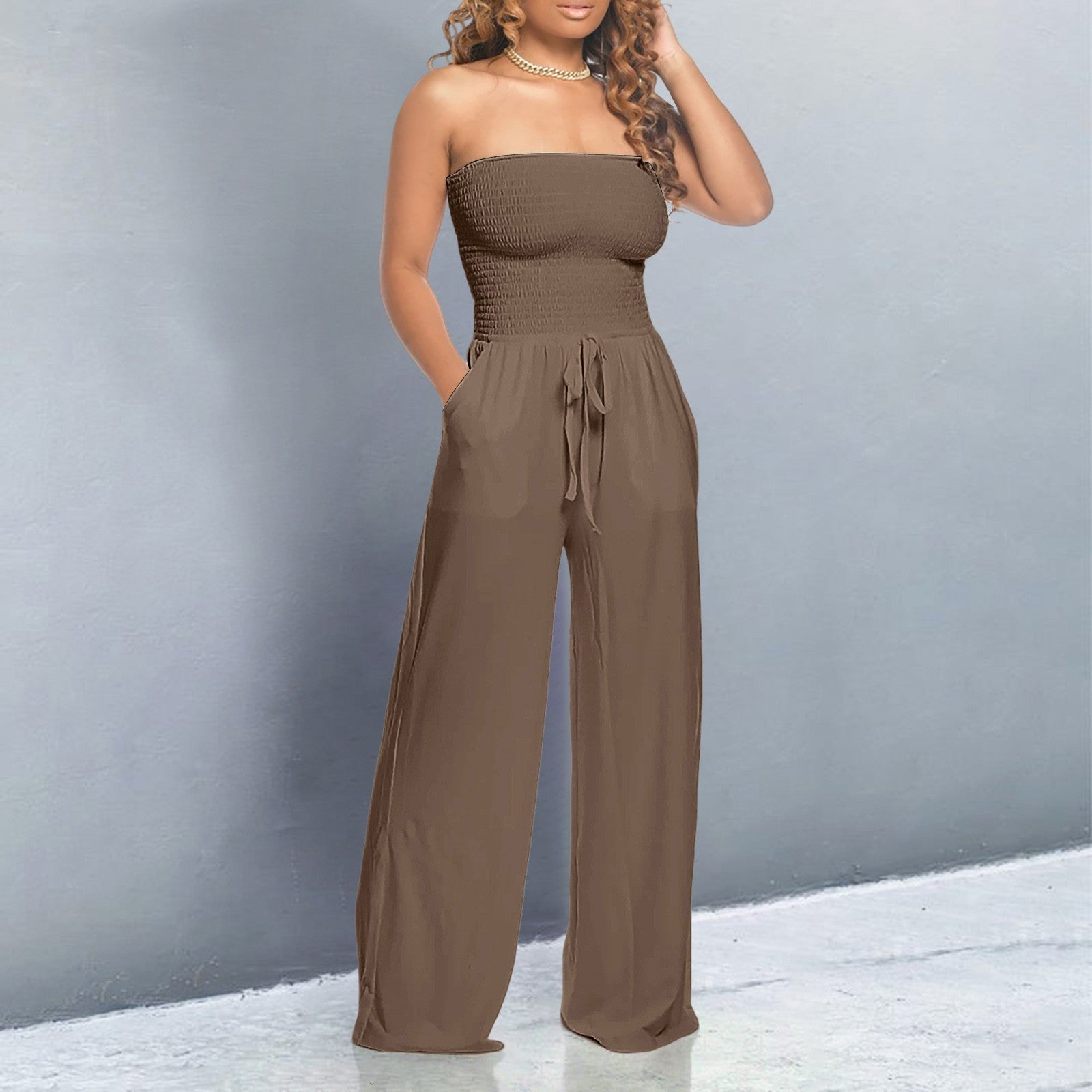 Bella — Off-Shoulder Woven Wide-Leg Jumpsuit | Relaxed Fit | Effortless Chic