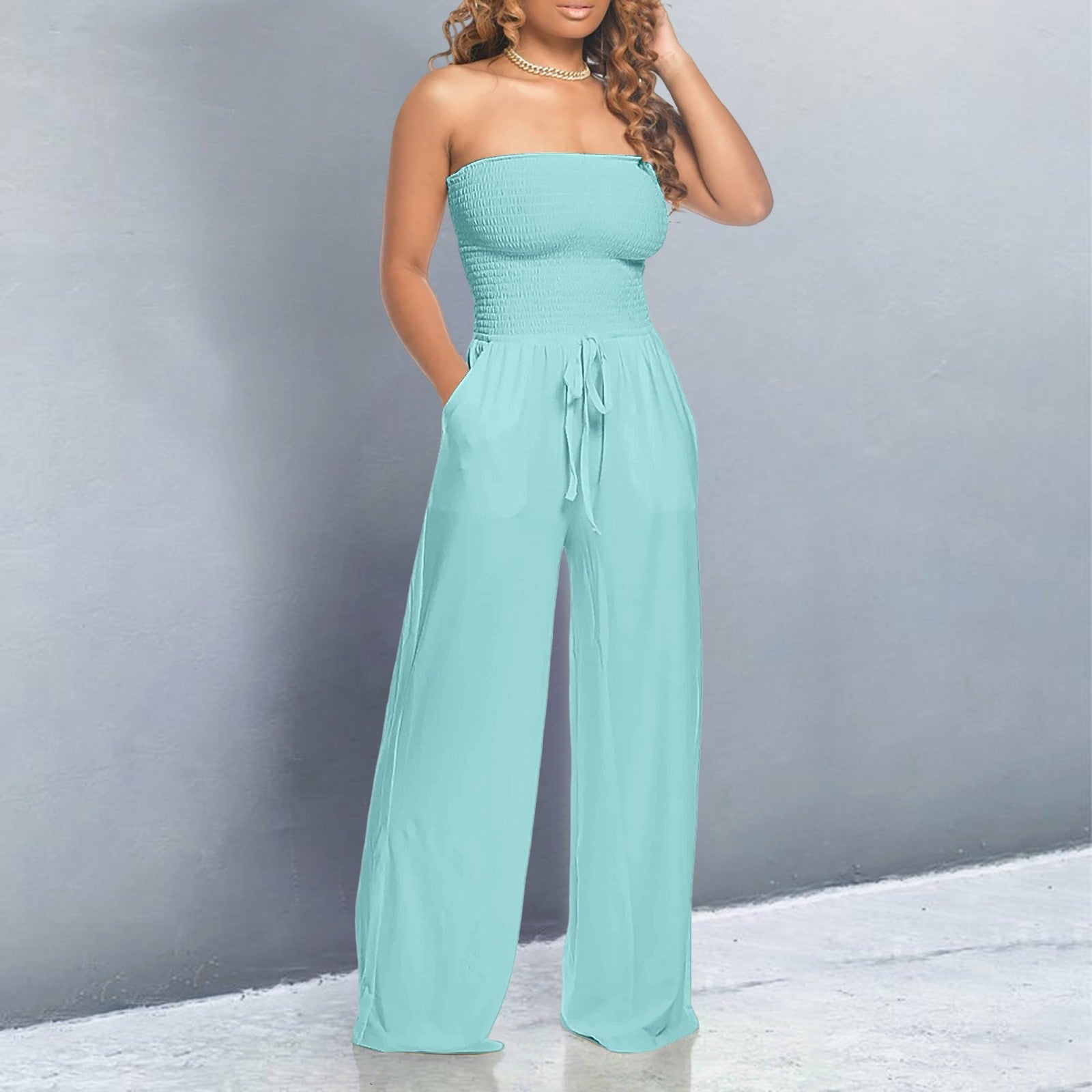 Bella — Off-Shoulder Woven Wide-Leg Jumpsuit | Relaxed Fit | Effortless Chic