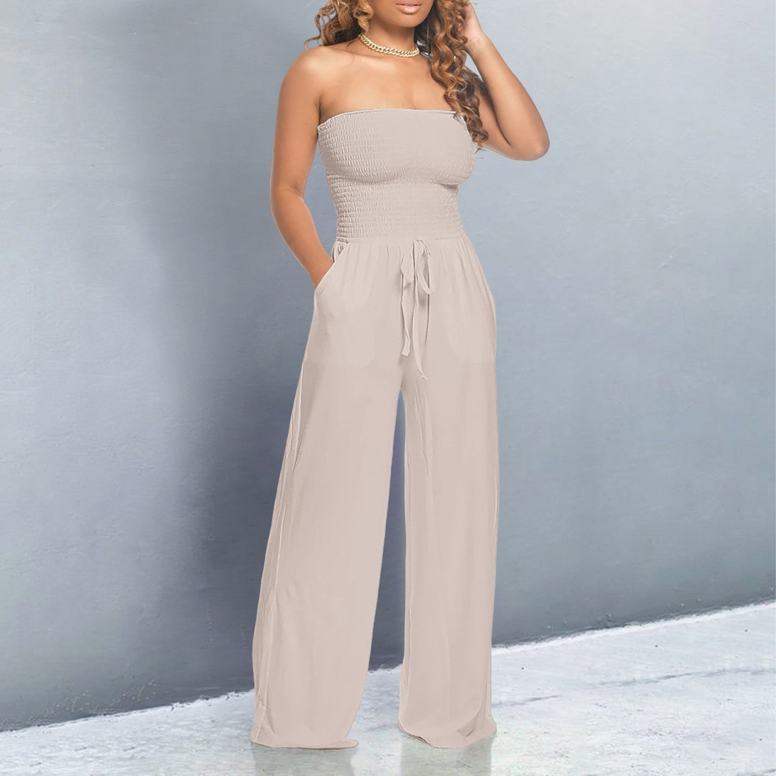 Bella — Off-Shoulder Woven Wide-Leg Jumpsuit | Relaxed Fit | Effortless Chic