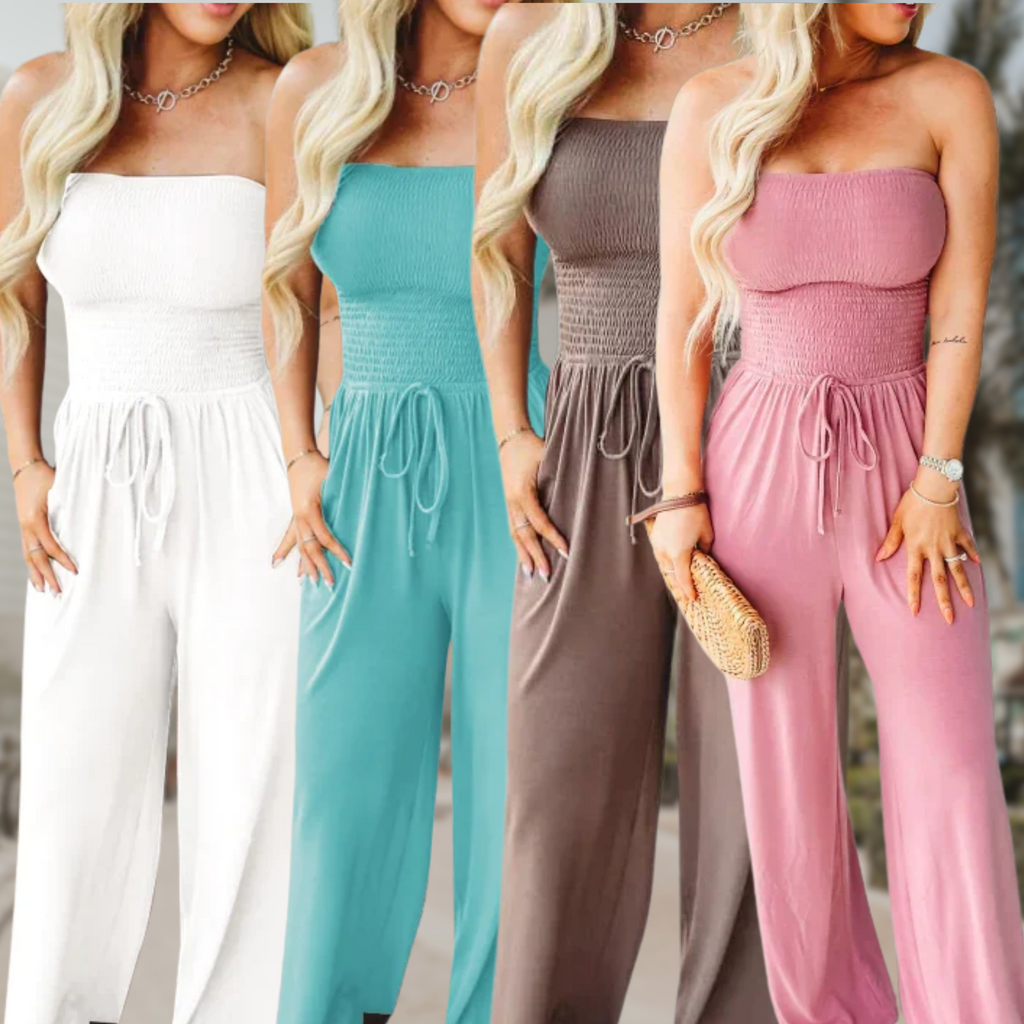 Bella — Off-Shoulder Woven Wide-Leg Jumpsuit | Relaxed Fit | Effortless Chic