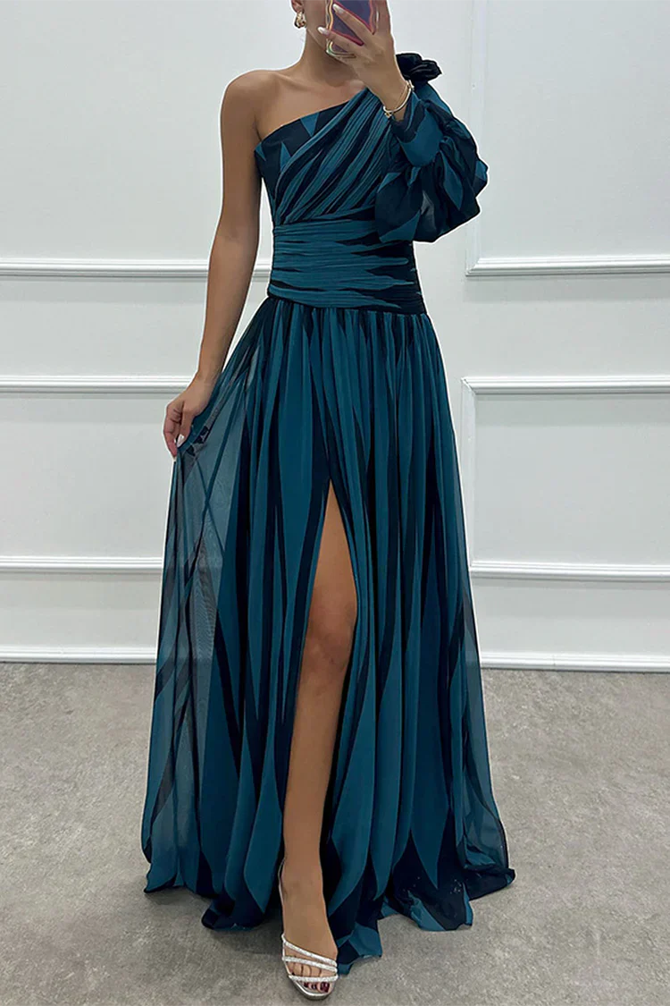 Bonnie — Striped One-Shoulder Woven Maxi Dress | Flowing Silhouette | Effortless Summer