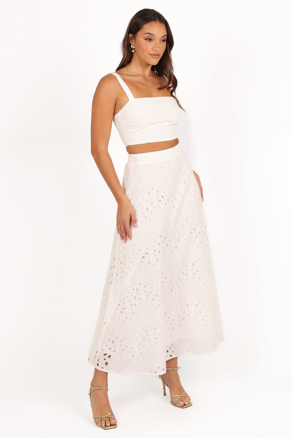 Camellia — White Woven Two-Piece Set | Clean Lines | Classic Refined
