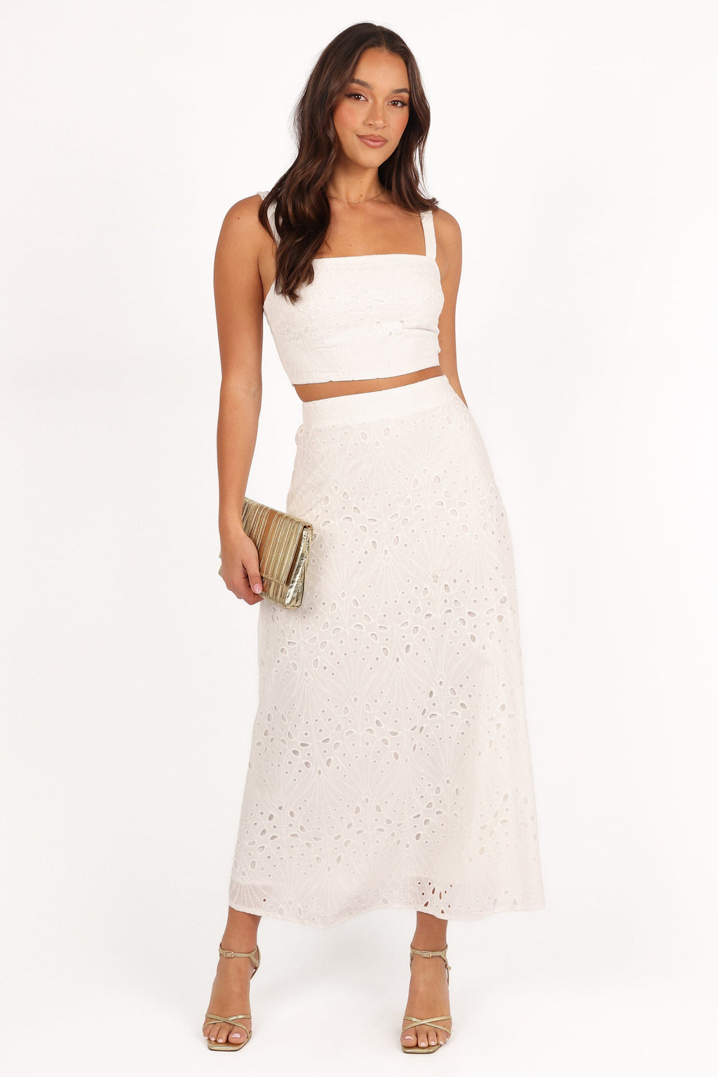 Camellia — White Woven Two-Piece Set | Clean Lines | Classic Refined