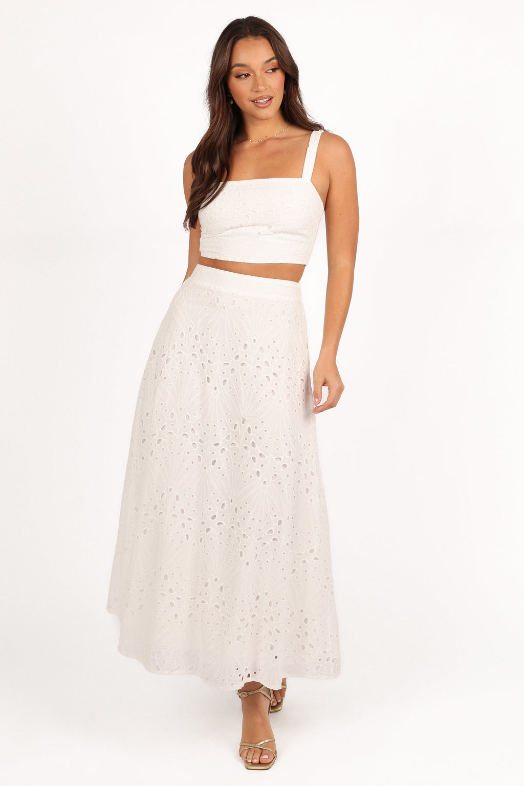 Camellia — White Woven Two-Piece Set | Clean Lines | Classic Refined