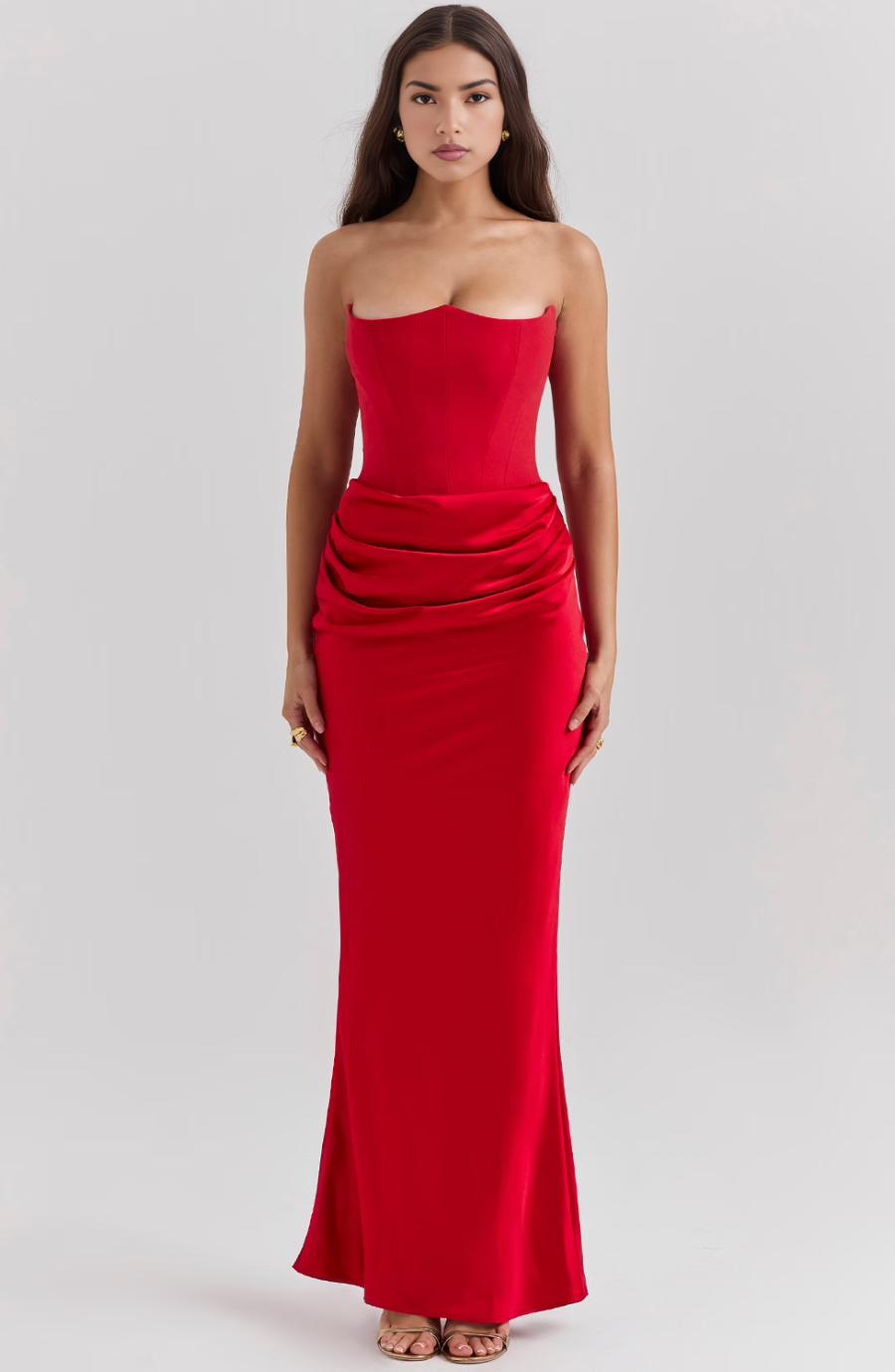 Camellia — Lace Strapless Midi Dress | Fitted Bodice | Feminine Statement