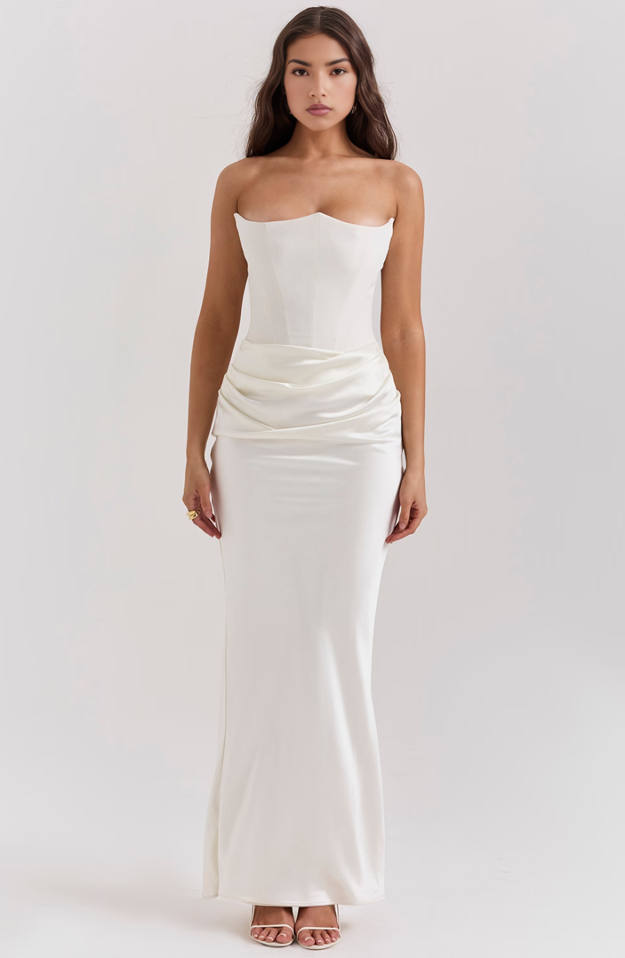Camellia — Lace Strapless Midi Dress | Fitted Bodice | Feminine Statement