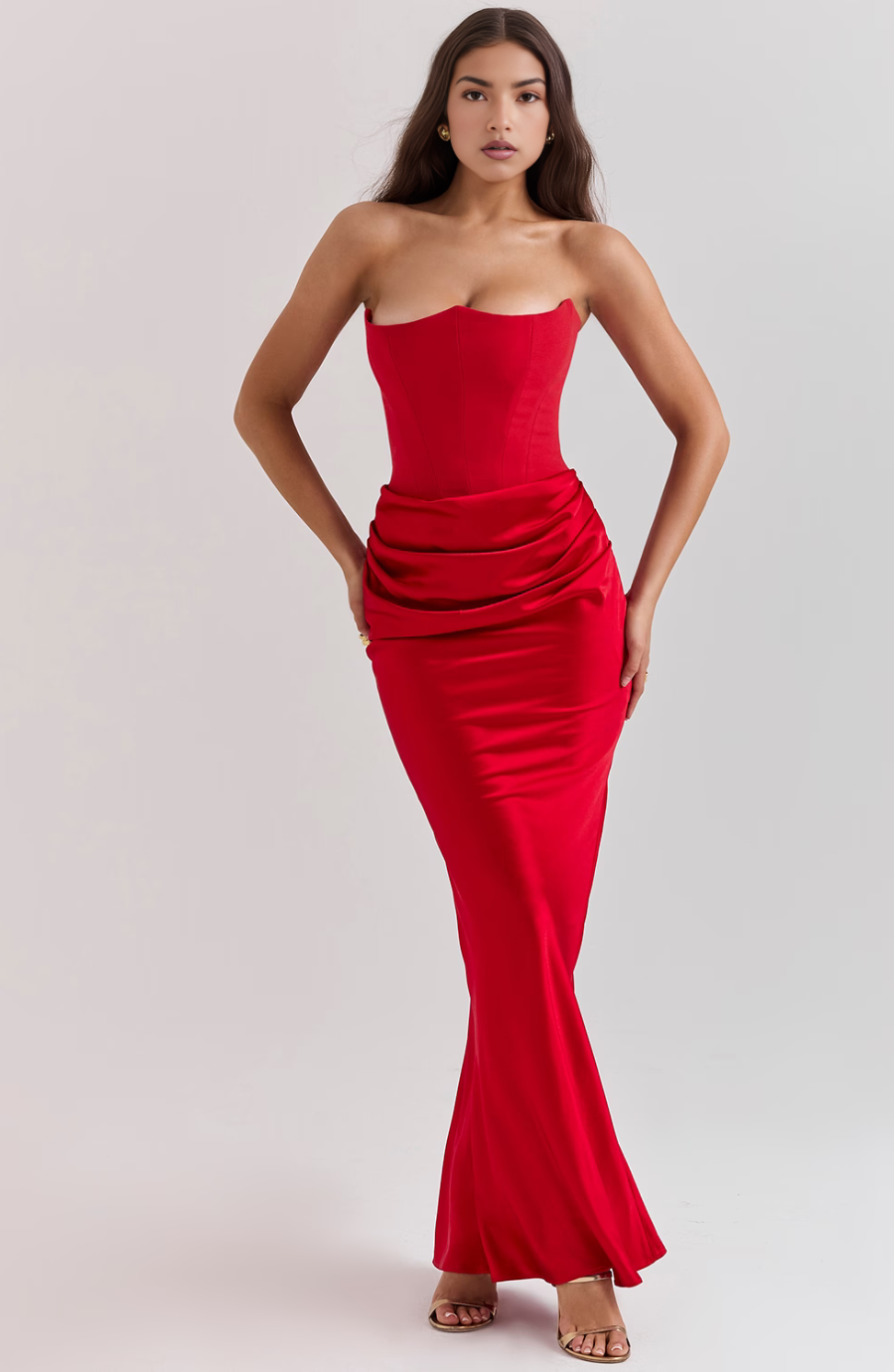 Camellia — Lace Strapless Midi Dress | Fitted Bodice | Feminine Statement