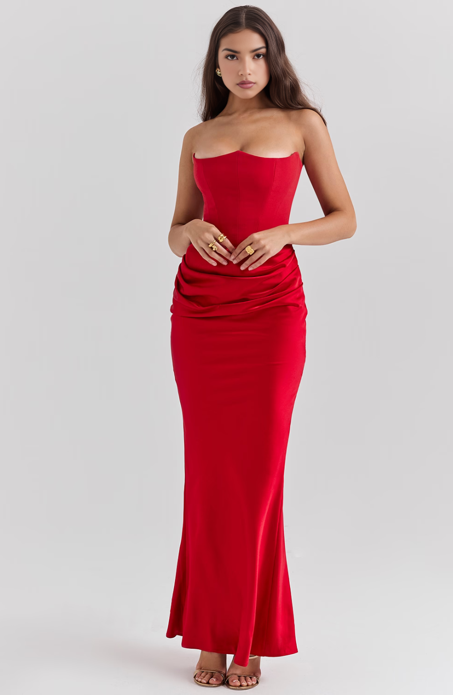 Camellia — Lace Strapless Midi Dress | Fitted Bodice | Feminine Statement