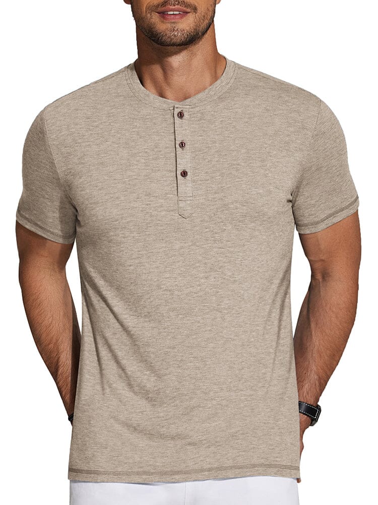 Classic Solid Henley Shirt — Men's | Relaxed Fit | Simple & Sharp