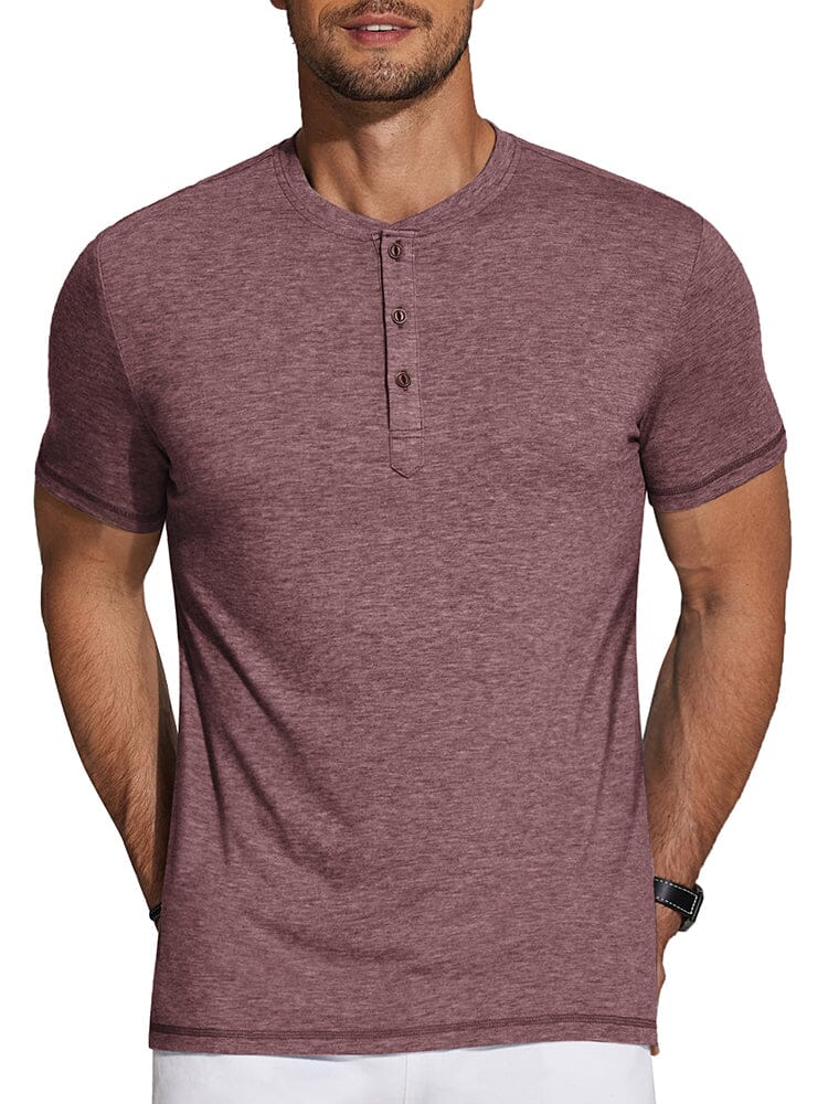 Classic Solid Henley Shirt — Men's | Relaxed Fit | Simple & Sharp