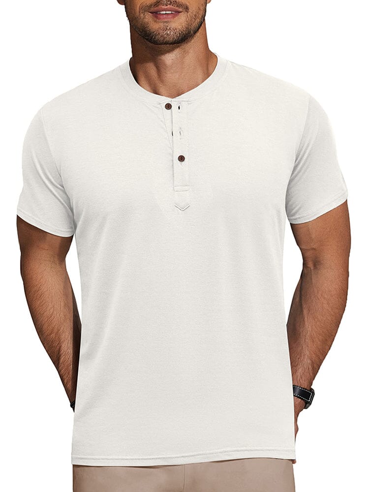 Classic Solid Henley Shirt — Men's | Relaxed Fit | Simple & Sharp