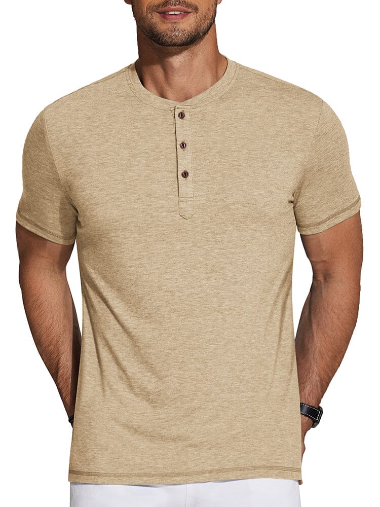 Classic Solid Henley Shirt — Men's | Relaxed Fit | Simple & Sharp