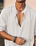 100% Linen Beach Shirt — Men's | Relaxed Open Collar | Breathable Holiday Essential