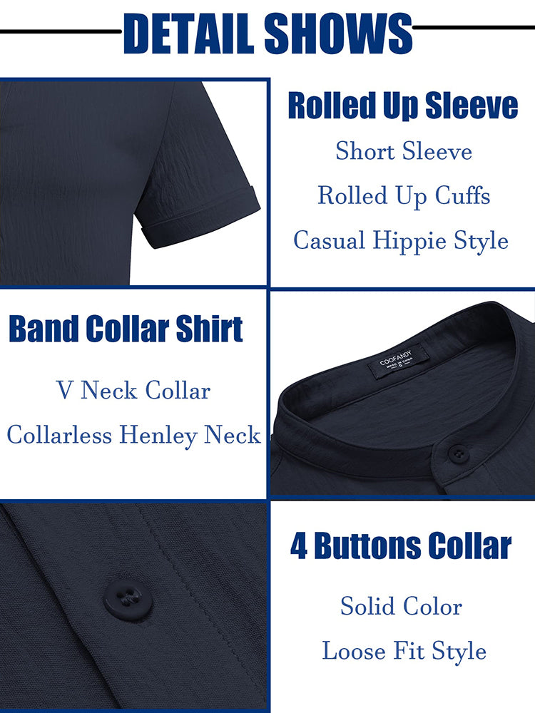 Breathable Solid Henley Shirt — Men's | Relaxed Fit | Versatile Everyday