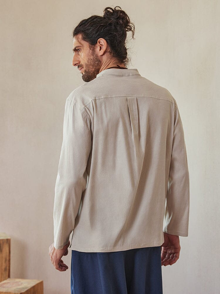 Linen Blend Woven Shirt — Men's | Relaxed Fit | Lightweight Everyday Staple