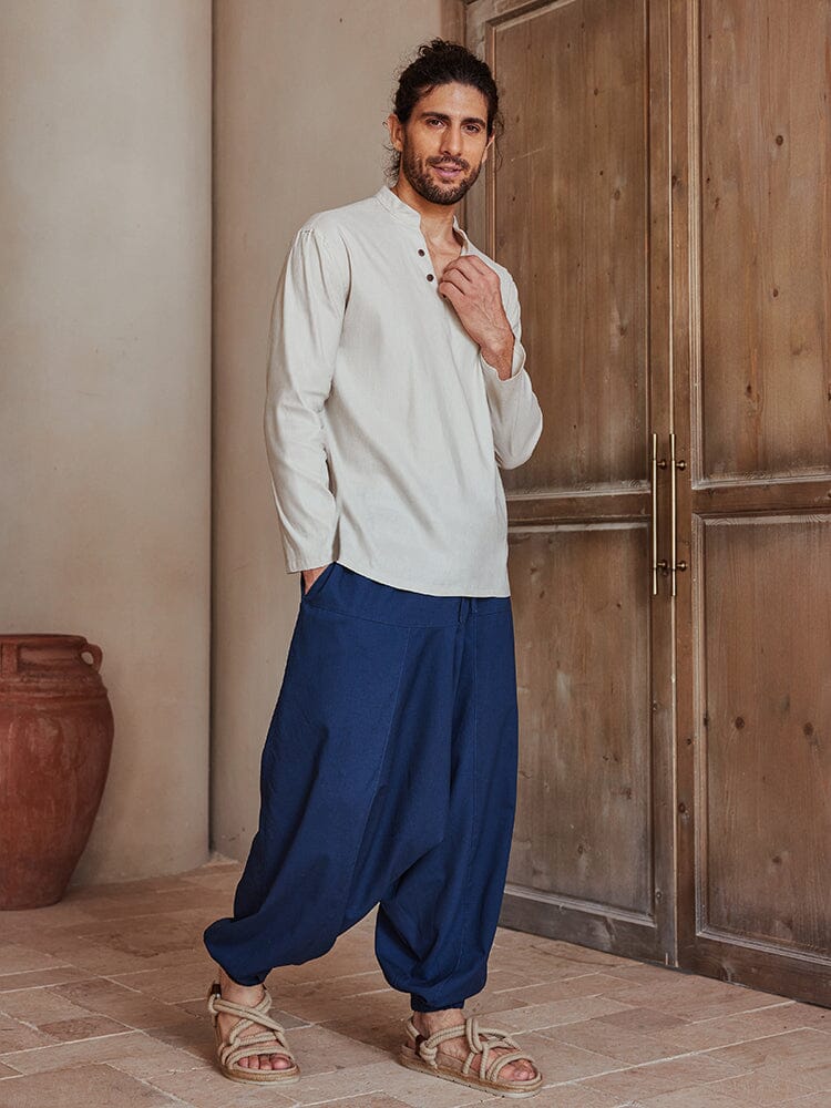 Linen Blend Woven Shirt — Men's | Relaxed Fit | Lightweight Everyday Staple