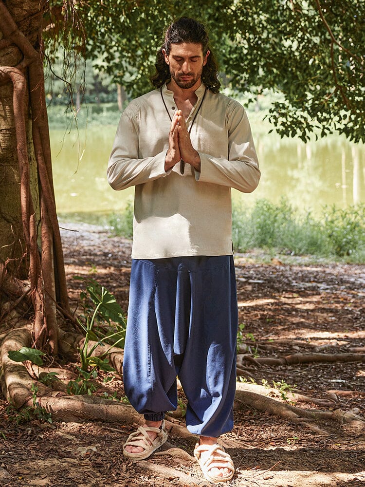 Linen Blend Woven Shirt — Men's | Relaxed Fit | Lightweight Everyday Staple