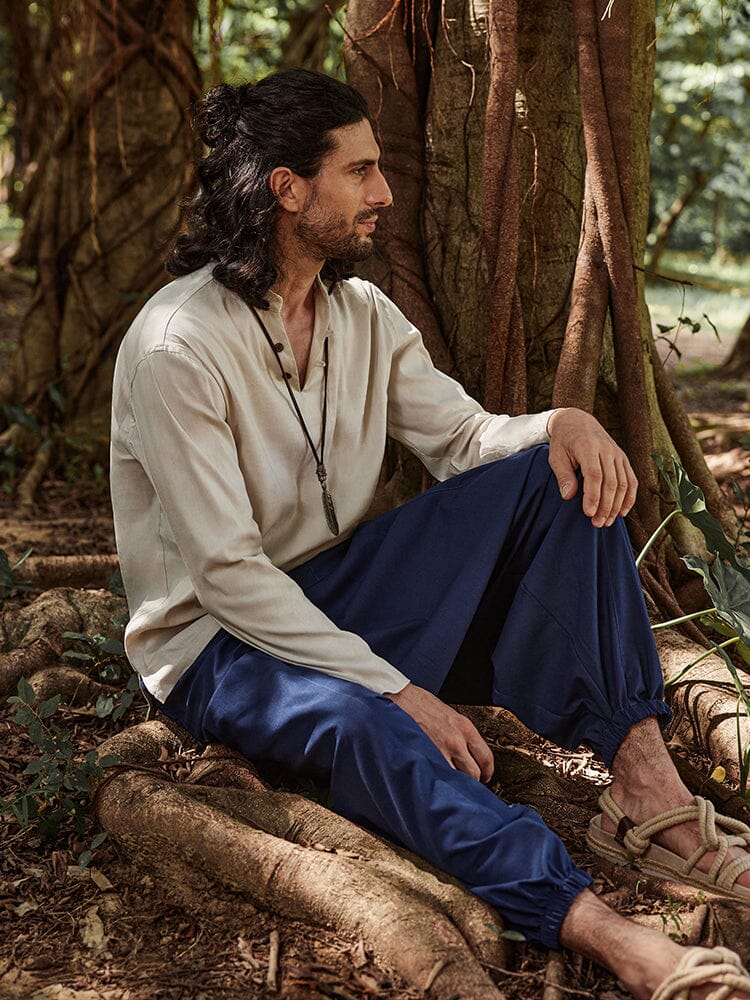 Linen Blend Woven Shirt — Men's | Relaxed Fit | Lightweight Everyday Staple