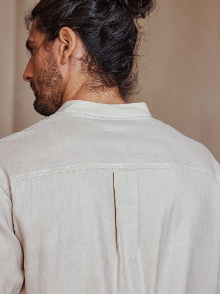 Linen Blend Woven Shirt — Men's | Relaxed Fit | Lightweight Everyday Staple