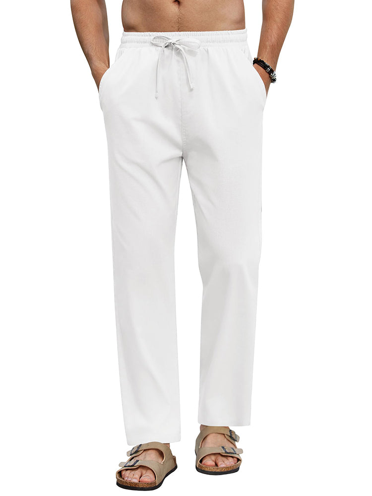 Linen Blend Wide-Leg Yoga Pants — Men's | Relaxed Fit | Breathable Resort