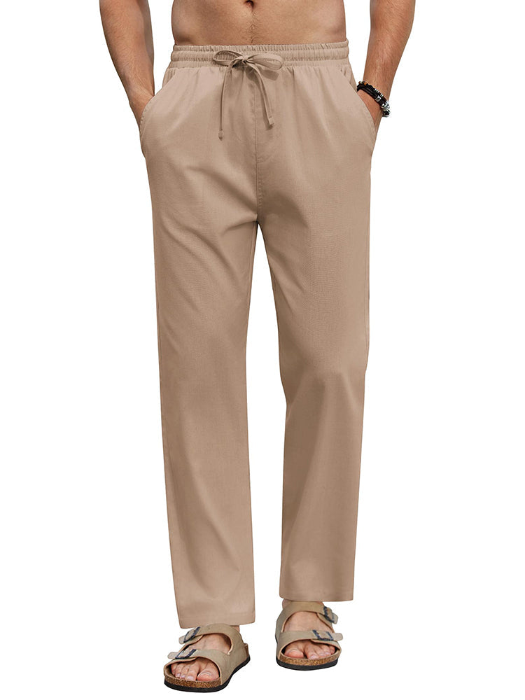 Linen Blend Wide-Leg Yoga Pants — Men's | Relaxed Fit | Breathable Resort