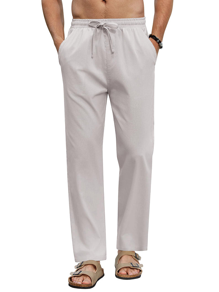 Linen Blend Wide-Leg Yoga Pants — Men's | Relaxed Fit | Breathable Resort