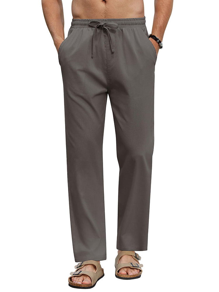 Linen Blend Wide-Leg Yoga Pants — Men's | Relaxed Fit | Breathable Resort