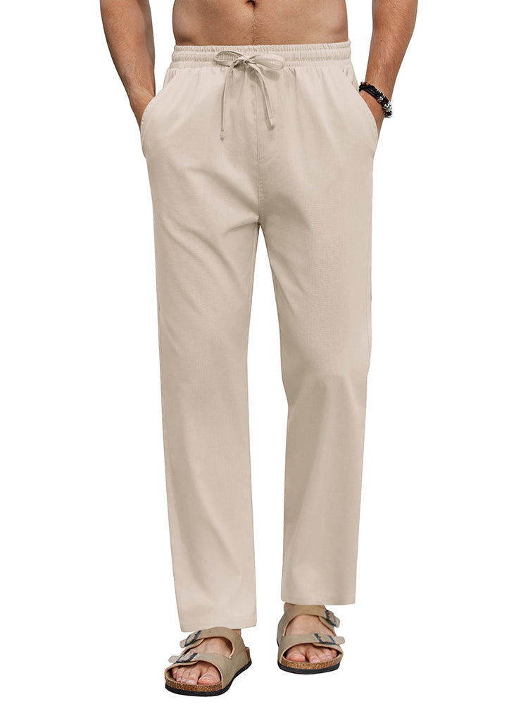 Linen Blend Wide-Leg Yoga Pants — Men's | Relaxed Fit | Breathable Resort