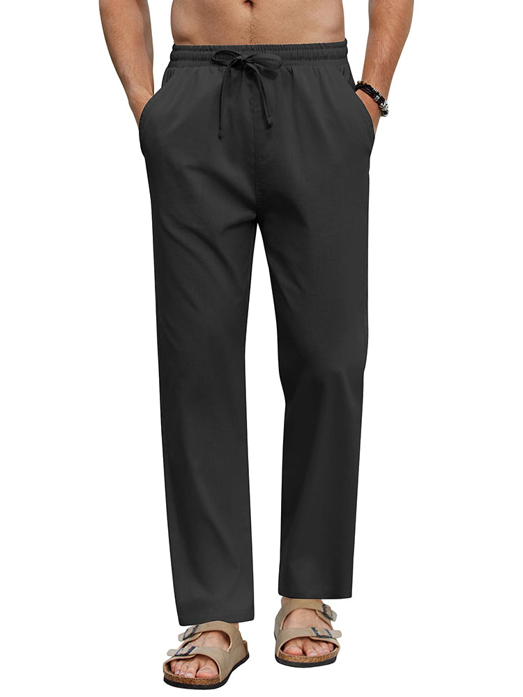 Linen Blend Wide-Leg Yoga Pants — Men's | Relaxed Fit | Breathable Resort