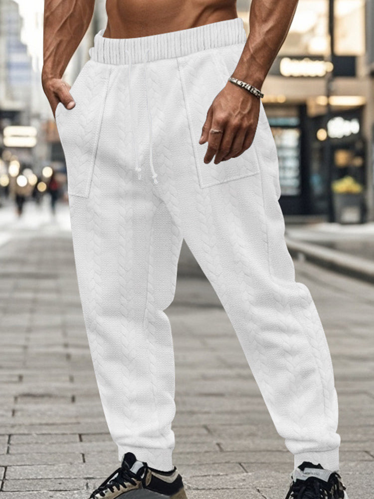 Jacquard Woven Jogger Pants — Men's | Relaxed Active Fit | Textured Everyday