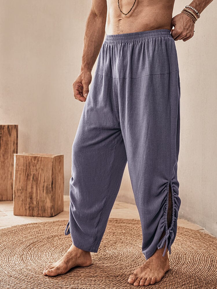 Linen Blend Wide-Leg Trousers — Men's | Airy Relaxed Fit | Everyday Essential