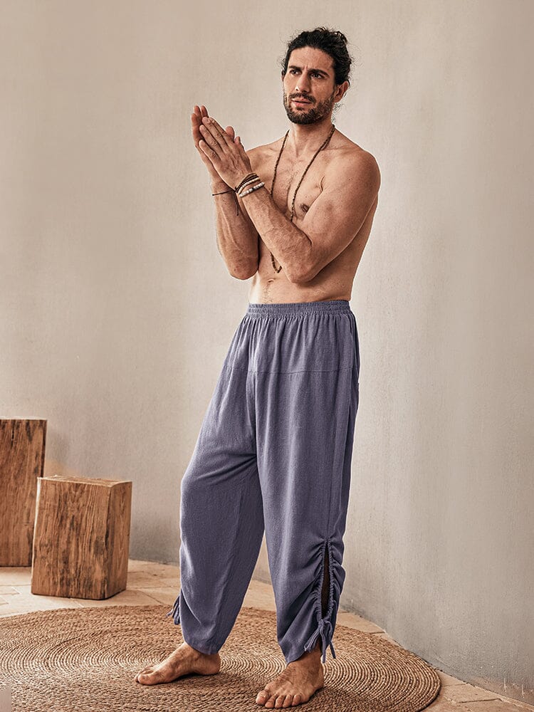 Linen Blend Wide-Leg Trousers — Men's | Airy Relaxed Fit | Everyday Essential
