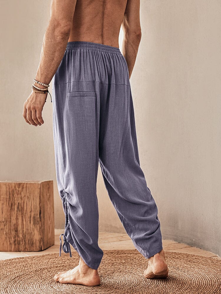 Linen Blend Wide-Leg Trousers — Men's | Airy Relaxed Fit | Everyday Essential