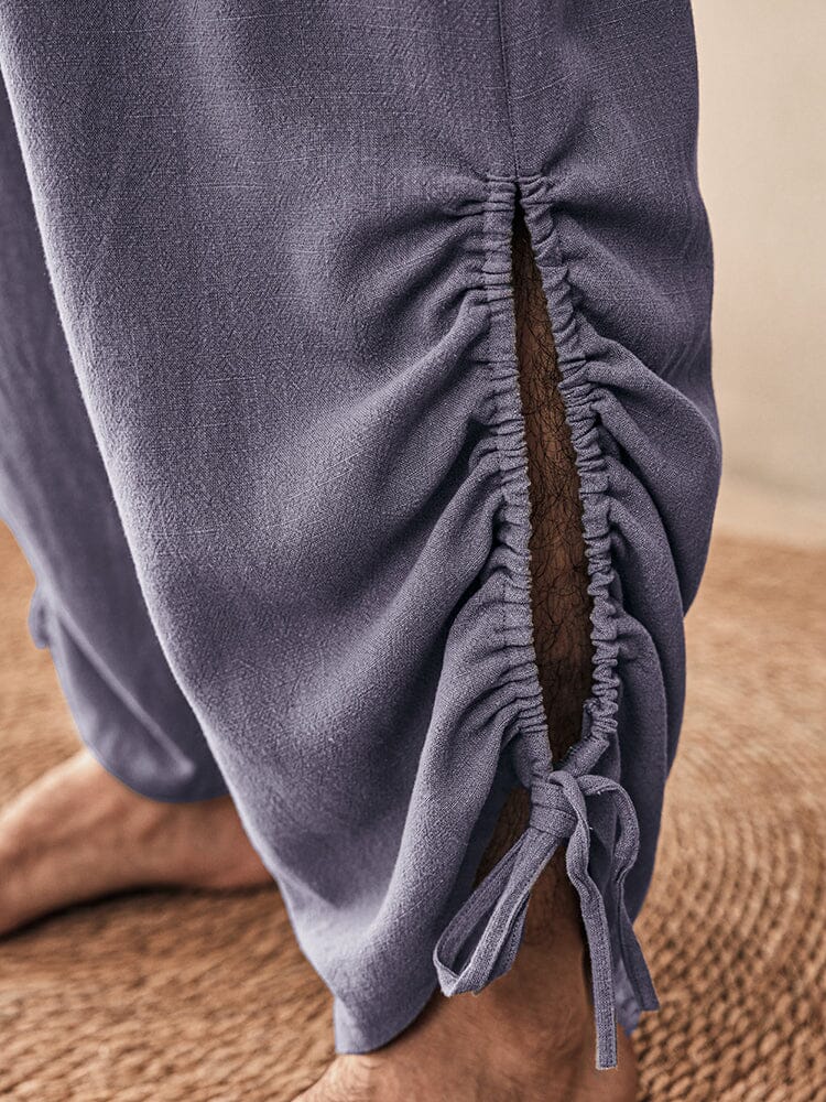 Linen Blend Wide-Leg Trousers — Men's | Airy Relaxed Fit | Everyday Essential